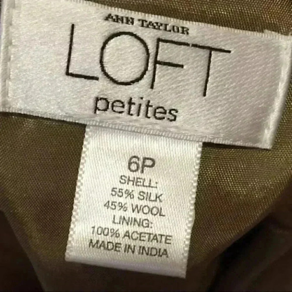 Loft Petite Brown Trumpet Sz 6P 55% silk 45% wool - Picture 5 of 6